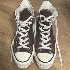 Converse High-Top Platform Sneakers in Brown